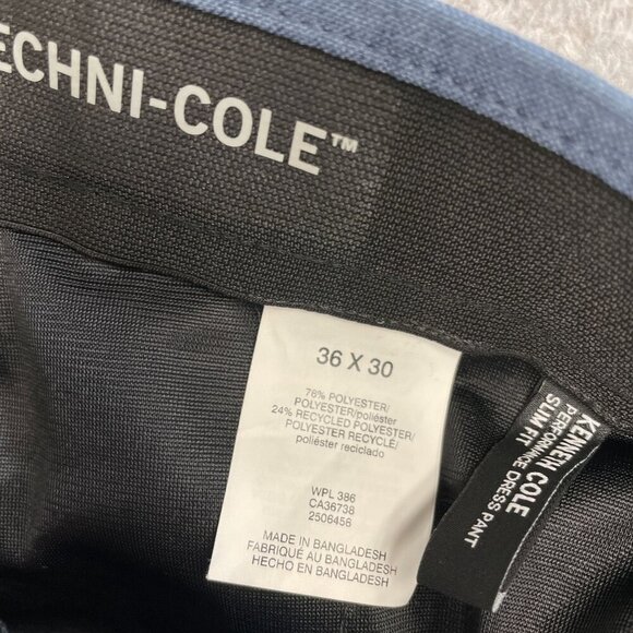 NWOT Kenneth Cole Men's 36x30 Techni-Cole Blue Dress Pants Polyester Blend - Picture 6 of 7